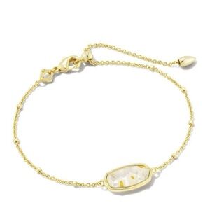 Kendra Scott Framed Elaina Delicate Chain Bracelet in White Mosaic Glass
